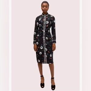 Kate Spade Deco Bloom Crepe Shirtdress (size small)
